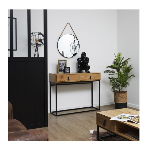 Μεταλλική Κονσόλα με 2 Συρτάρια 100 x 35 x 80.5 cm Home Deco Factory HD6623