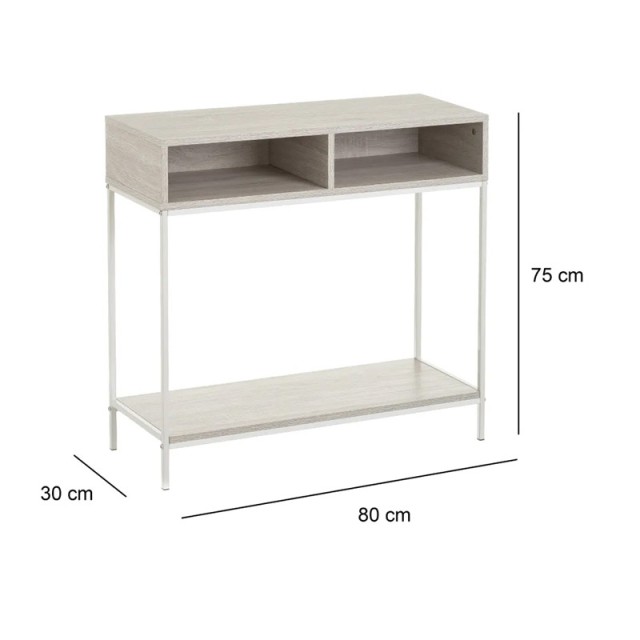 Μεταλλική Κονσόλα με 3 Ράφια 80 x 30 x 75 cm Bakaji 02839904
