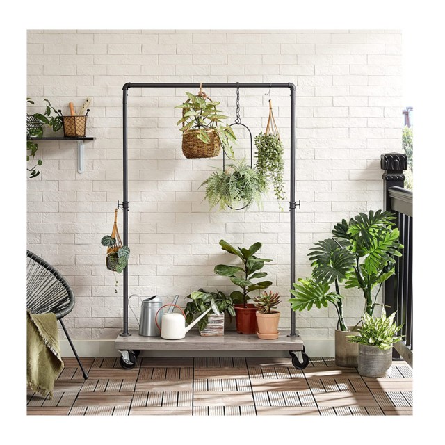 Μεταλλική Κρεμάστρα Ρούχων Δαπέδου 104.5 x 40 x 162 cm με Ρόδες VASAGLE HSR065B02