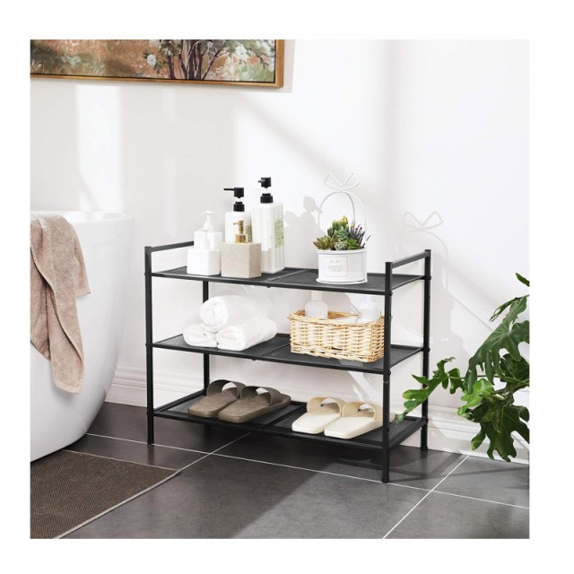 Μεταλλική Παπουτσοθήκη με 3 Ράφια 68.5 x 30 x 53 cm Songmics LMR17BK