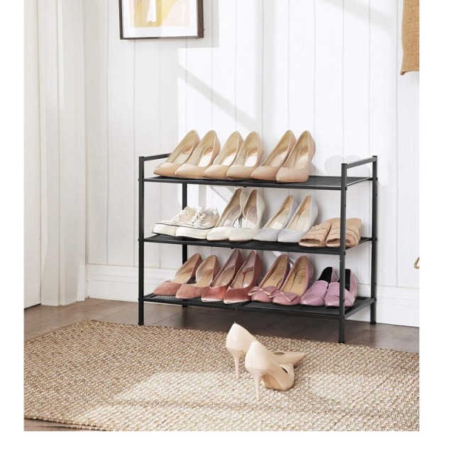 Μεταλλική Παπουτσοθήκη με 3 Ράφια 68.5 x 30 x 53 cm Songmics LMR17BK