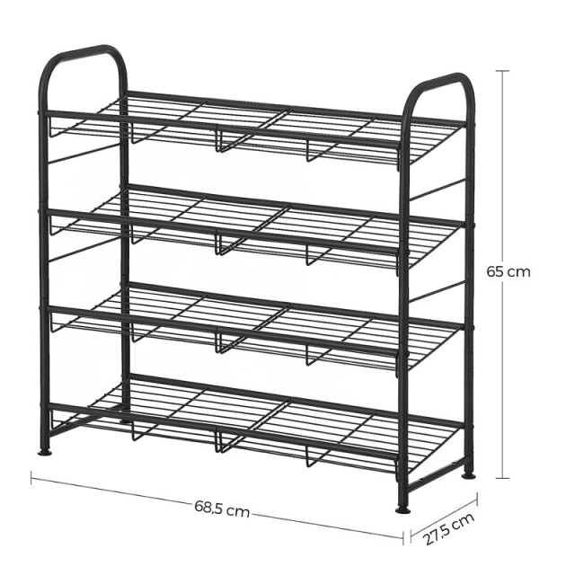 Μεταλλική Παπουτσοθήκη με 4 Ράφια 68.5 x 27.5 x 65 cm Songmics LMR0...