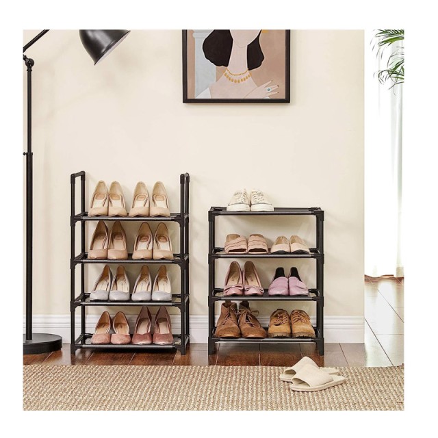 Μεταλλική Παπουτσοθήκη με 8 Ράφια 28 x 46 x 145 cm Songmics LSR24BK
