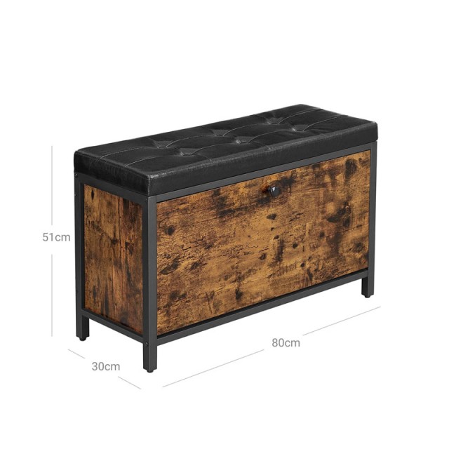 Μεταλλική Παπουτσοθήκη με Κάθισμα 80 x 30 x 51 cm VASAGLE LSB049B01