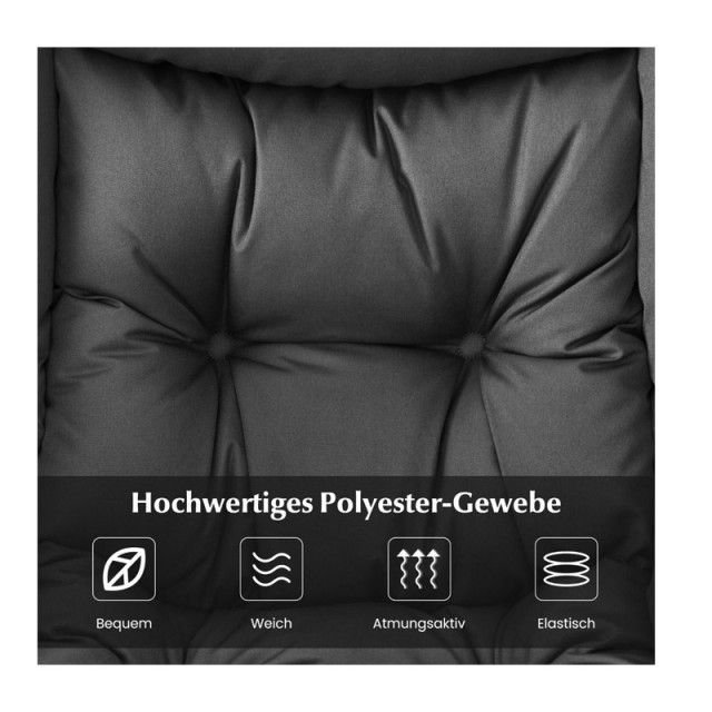 Μεταλλική Πολυθρόνα με Υποπόδιο 75 x 81 x 94.5 cm Χρώματος Σκούρο Γ...