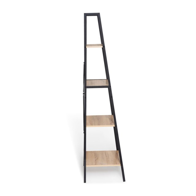 Μεταλλική Ραφιέρα με 4 Ξύλινα Ράφια 50 x 40 x 170 cm Memphis Idomya...