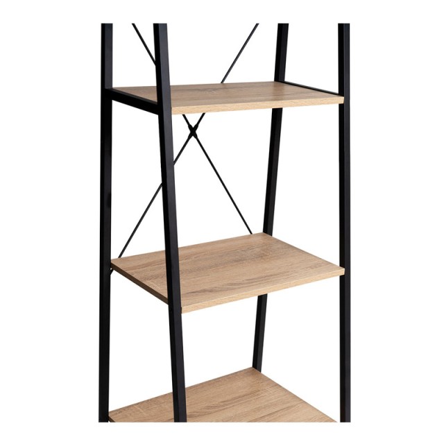 Μεταλλική Ραφιέρα με 4 Ξύλινα Ράφια 50 x 40 x 170 cm Memphis Idomya 30084303