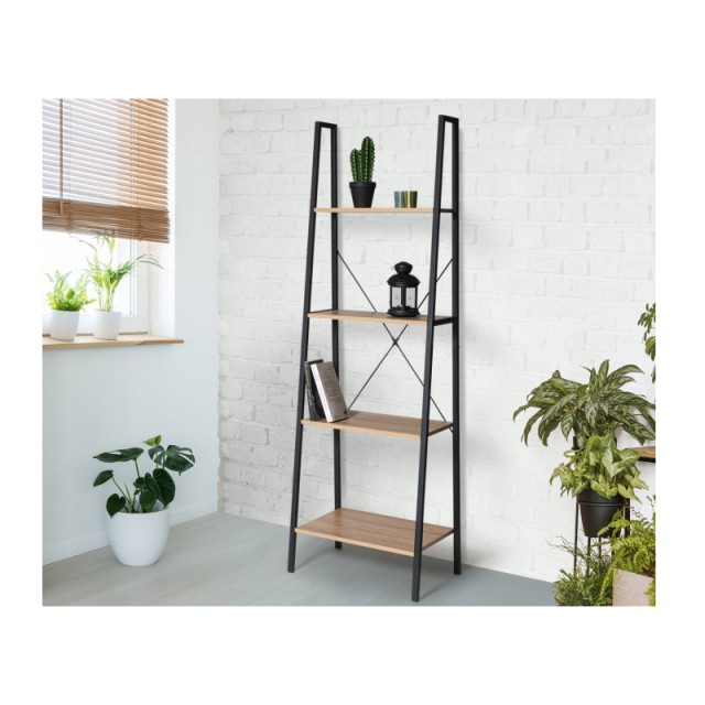 Μεταλλική Ραφιέρα με 4 Ξύλινα Ράφια 50 x 40 x 170 cm Memphis Idomya...