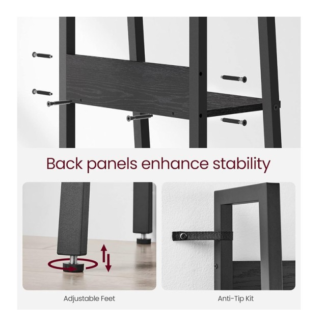 Μεταλλική Ραφιέρα με 5 Ξύλινα Ράφια 30 x 33.8 x 170 cm VASAGLE LLS1...