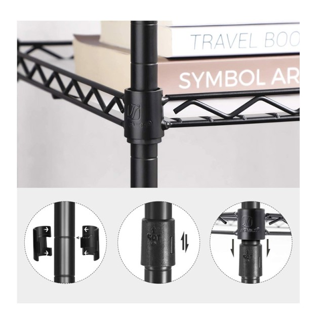 Μεταλλική Ραφιέρα Μπάνιου με 3 Ράφια 30 x 30 x 73 cm Songmics LGR103B01