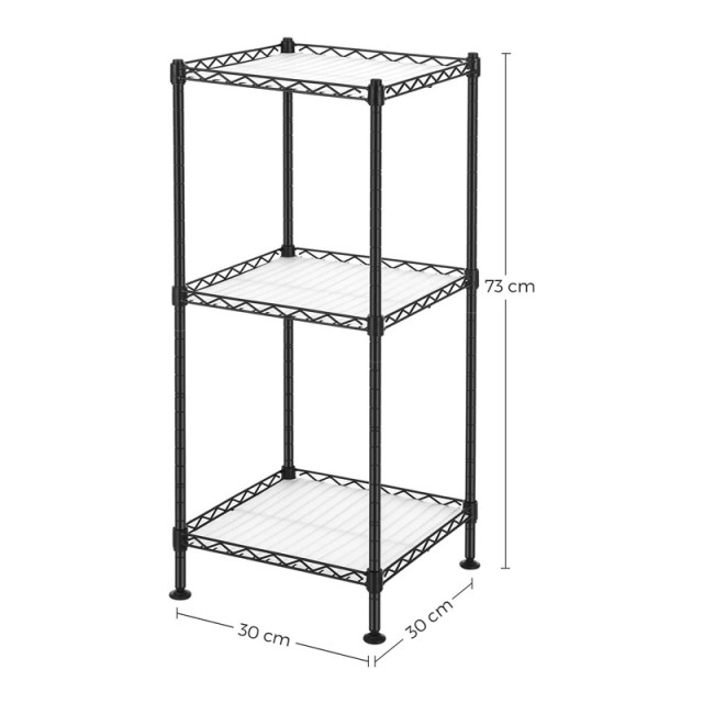 Μεταλλική Ραφιέρα Μπάνιου με 3 Ράφια 30 x 30 x 73 cm Songmics LGR103B01