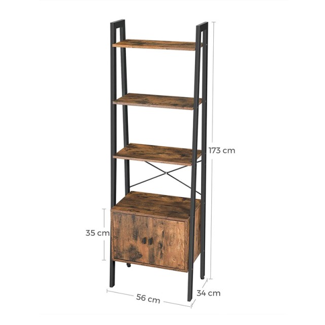 Μεταλλική Ραφιέρα με 4 Ράφια και 1 Ντουλάπι 56 x 34 x 173 cm VASAGLE LLS47BX