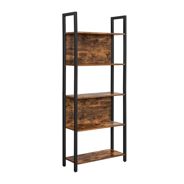 Μεταλλική Βιβλιοθήκη με 5 Ξύλινα Ράφια 62 x 24 x 165 cm VASAGLE LLS025B01V1 - 12 άτοκες δόσεις και 5% cash back