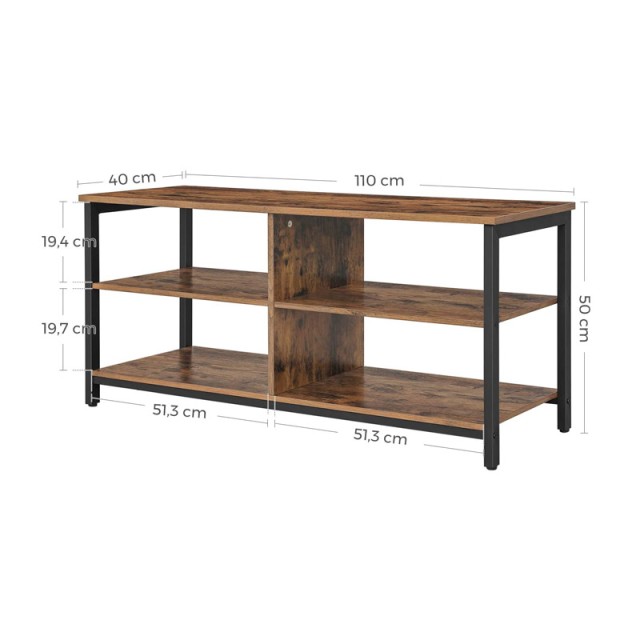 Μεταλλικό Έπιπλο Τηλεόρασης 110 x 40 x 50 cm VASAGLE LTV37BX