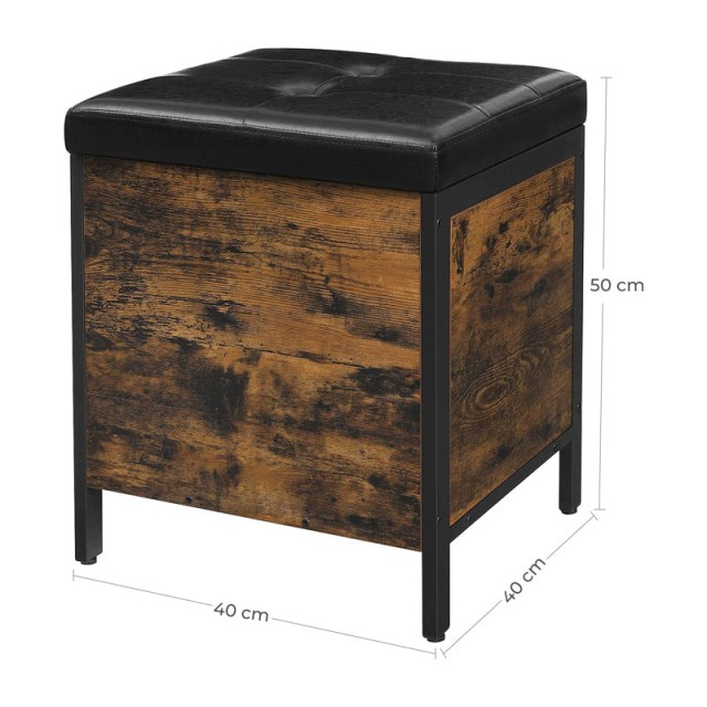 Μεταλλικό Σκαμπό με Αποθηκευτικό Χώρο 40 x 40 x 50 cm VASAGLE LSB50BX