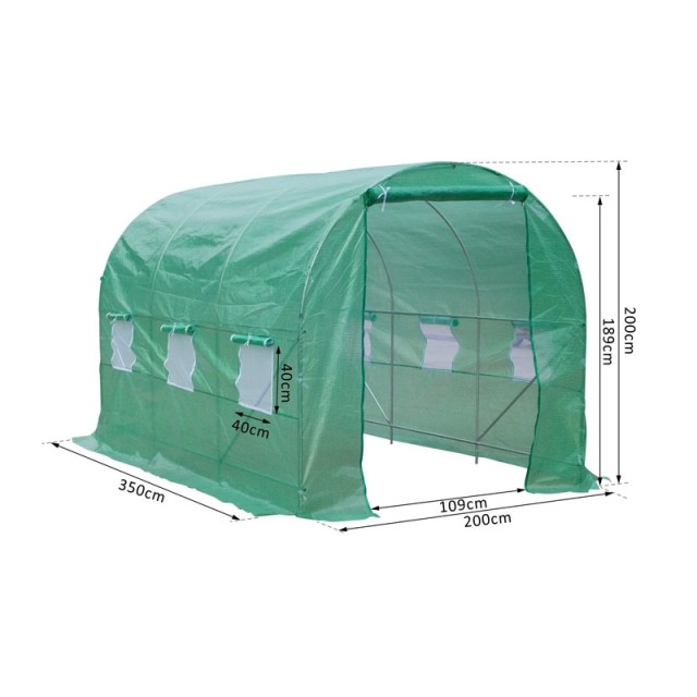 Μεταλλικό Θερμοκήπιο Τούνελ 3.5 x 2 x 2 m Outsunny 845-014