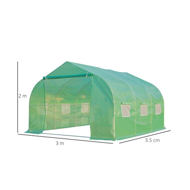 Μεταλλικό Θερμοκήπιο Τούνελ 3.5 x 3 x 2 m Outsunny 845-015