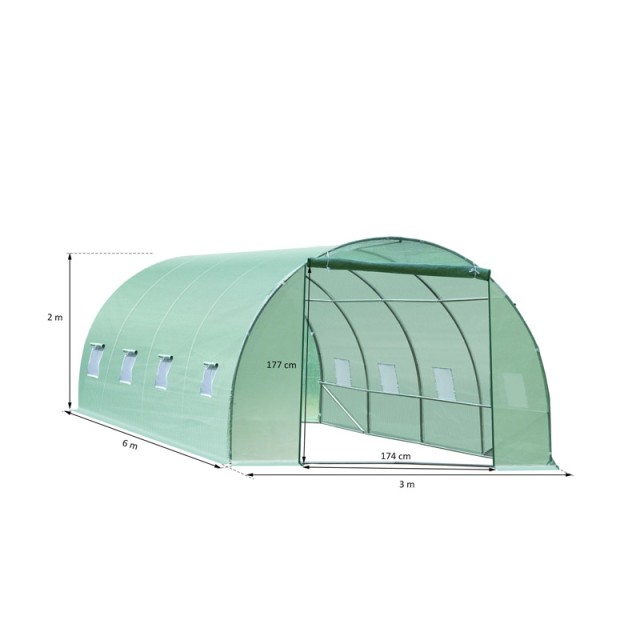 Μεταλλικό Θερμοκήπιο Τούνελ 6 x 3 x 2 m Outsunny 845-018