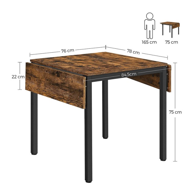 Μεταλλικό Επεκτεινόμενο Τραπέζι 120 x 78 x 76.2 cm VASAGLE KDT077B01