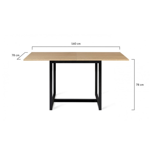 Μεταλλικό Επεκτεινόμενο Τραπέζι 160 x 78 x 78 cm Memphis Idomya 30088544