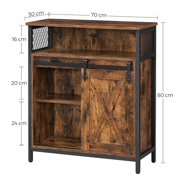 Μεταλλικό Έπιπλο με 1 Ντουλάπι και 1 Ράφι 70 x 30 x 80 cm VASAGLE LSC089B01V1