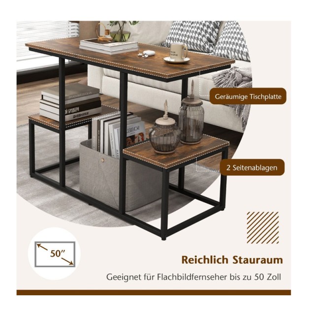 Μεταλλικό Έπιπλο Τηλεόρασης 108 x 40 x 65 cm Costway JV11602CF Μεταλλικό Έπιπλο Τηλεόρασης 108 x 40 x 65 cm Costway JV11602CF