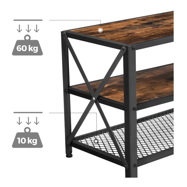 Μεταλλικό Έπιπλο Τηλεόρασης με 3 Ράφια 140 x 39.2 x 50 cm VASAGLE LTV094B01