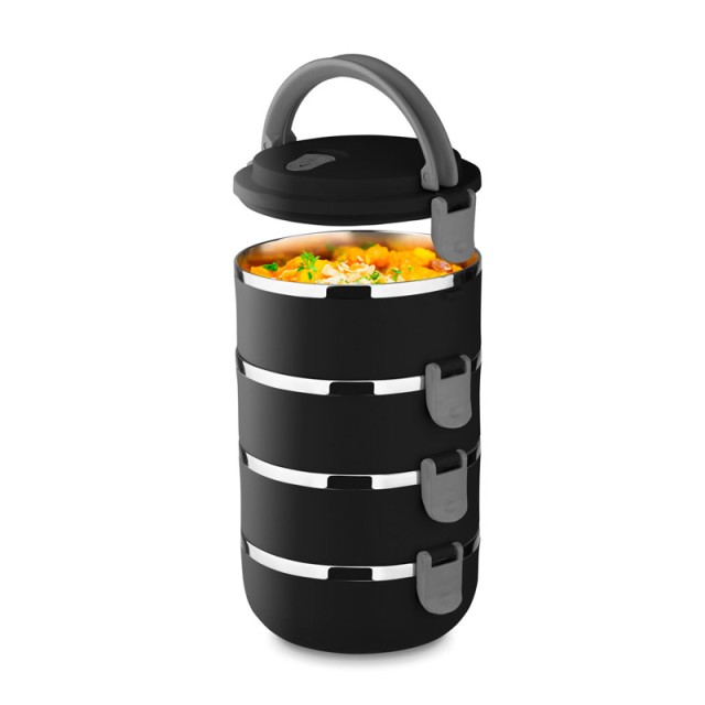 Μεταλλικό Φαγητοδοχείο 4 Επιπέδων 1.6 Lt 14.5 x 26.5 cm Tadar 59033...