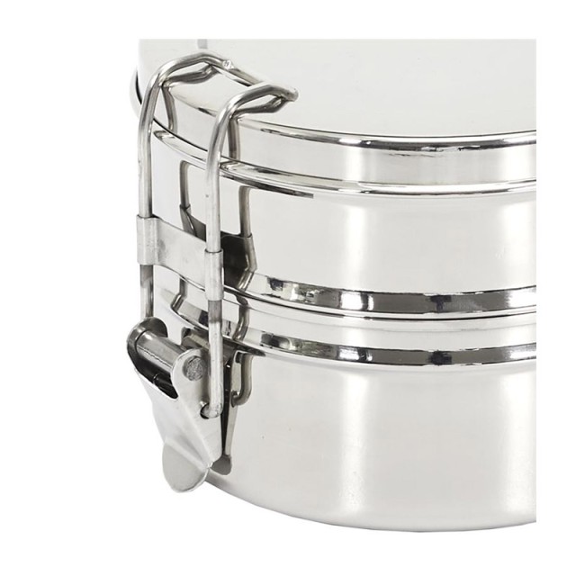 Μεταλλικό Φαγητοδοχείο - Lunch Box 2 Επιπέδων από Ανοξείδωτο Ατσάλι 14 x 13 x 10 cm Cook Concept KA4803