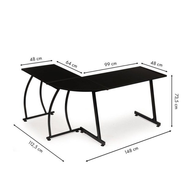 Μεταλλικό Γωνιακό Γραφείο 112.5 x 148 x 73.5 cm ModernHome PJJCT0136