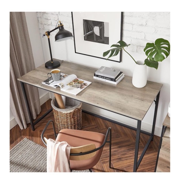 Μεταλλικό Γραφείο 140 x 60 x 75 cm Χρώματος Γκρι VASAGLE LWD043B02