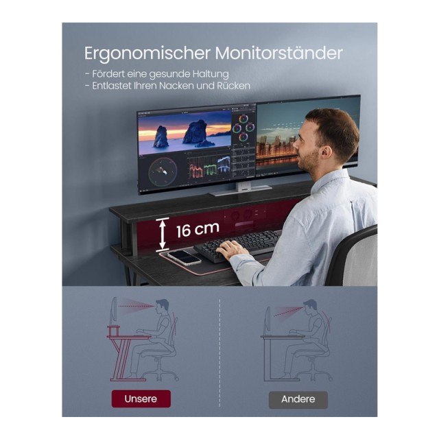 Μεταλλικό Γραφείο Gaming με LED Φωτισμό και Πολύπριζο 120 x 60 x 91... Μεταλλικό Γραφείο Gaming με LED Φωτισμό και Πολύπριζο 120 x 60 x 91...