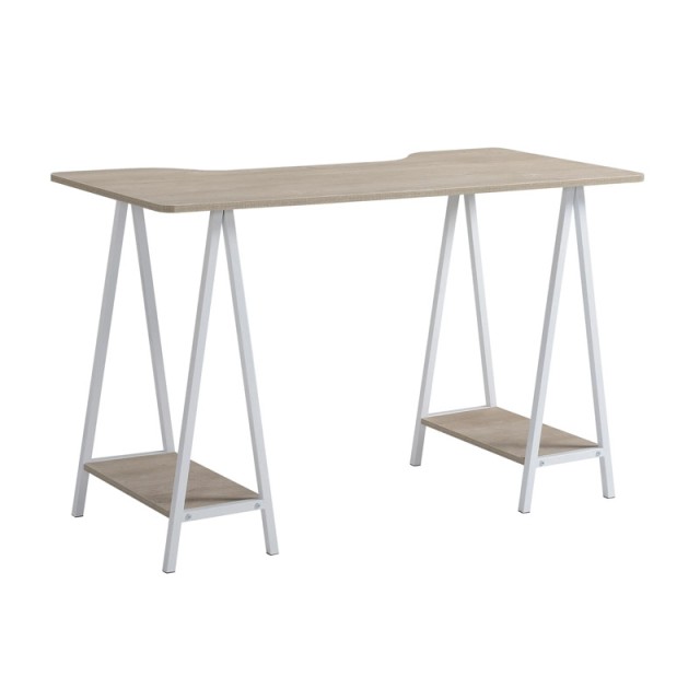Μεταλλικό Γραφείο με 2 Ράφια 120 x 60 x 76 cm HOMCOM 836-236