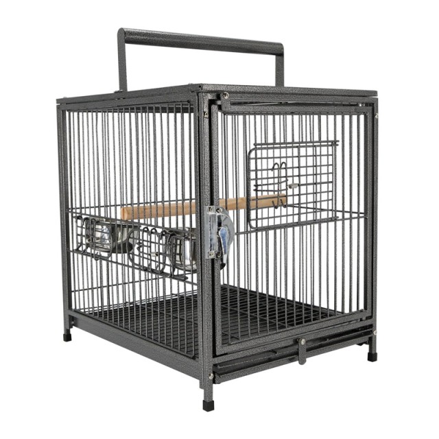 Μεταλλικό Κλουβί Μεταφοράς Πτηνών 46 x 36 x 56 cm PawHut D10-046BK