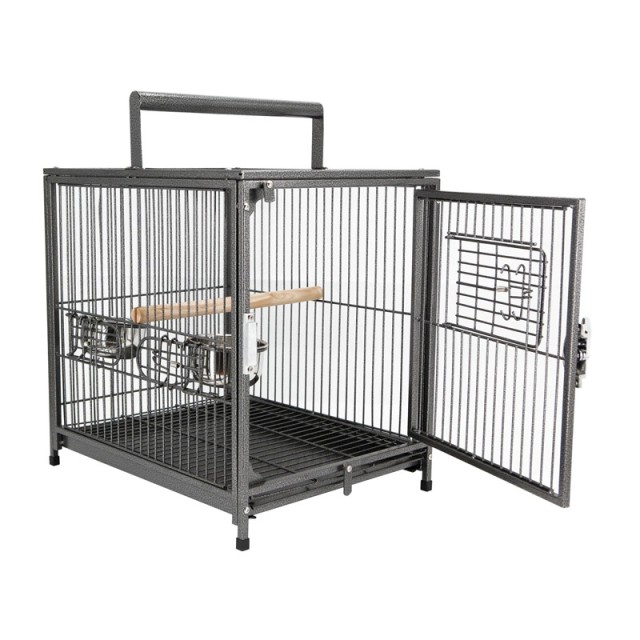 Μεταλλικό Κλουβί Μεταφοράς Πτηνών 46 x 36 x 56 cm PawHut D10-046BK