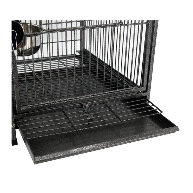Μεταλλικό Κλουβί Μεταφοράς Πτηνών 46 x 36 x 56 cm PawHut D10-046BK