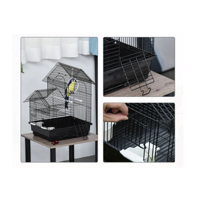 Μεταλλικό Κλουβί Πτηνών 39 x 34 x 47 cm PawHut D10-063BK
