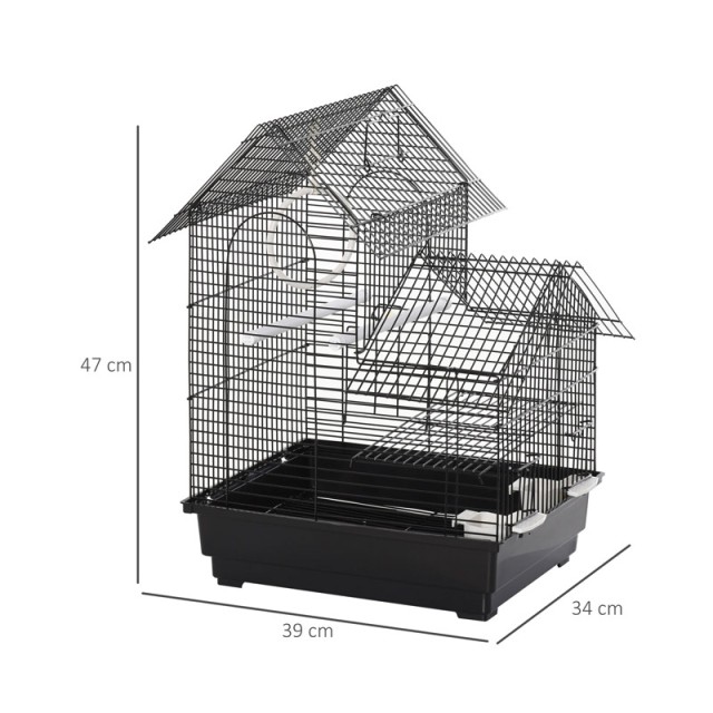 Μεταλλικό Κλουβί Πτηνών 39 x 34 x 47 cm PawHut D10-063BK