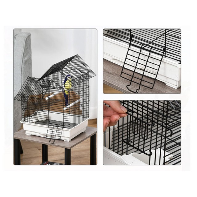 Μεταλλικό Κλουβί Πτηνών 39 x 34 x 47 cm PawHut D10-063WT