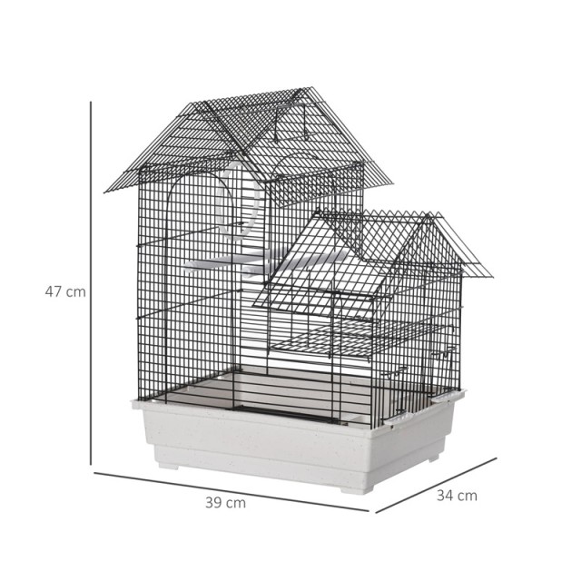 Μεταλλικό Κλουβί Πτηνών 39 x 34 x 47 cm PawHut D10-063WT