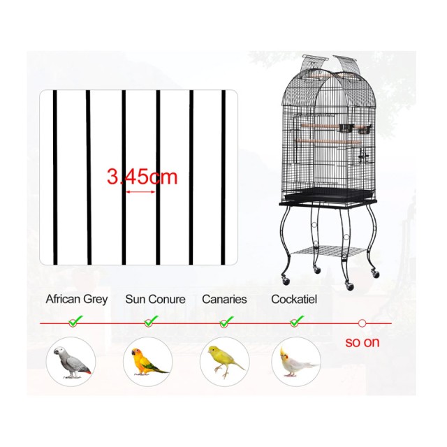 Μεταλλικό Κλουβί Πτηνών 51 x 51 x 137 cm PawHut D10-024