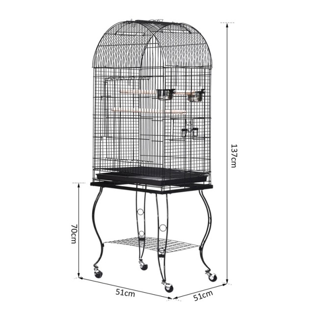 Μεταλλικό Κλουβί Πτηνών 51 x 51 x 137 cm PawHut D10-024