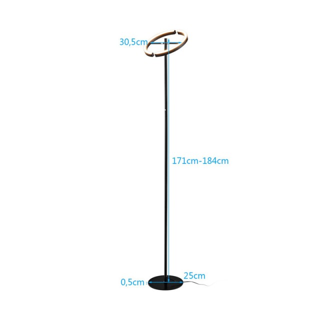 Μεταλλικό LED Φωτιστικό Δαπέδου 30 W Costway EP24549DE-BK