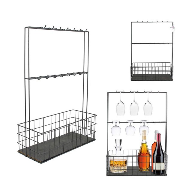 Μεταλλικό Μίνι Μπαρ με 16 Άγκιστρα 44.5 x 18.2 x 62 cm Home Deco Factory KA2953