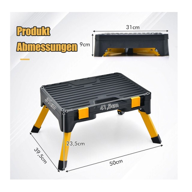 Μεταλλικό Σκαμπό και Εργαλειοθήκη 2 σε 1 50 x 39.5 x 23.5 cm Costway TA10042DK
