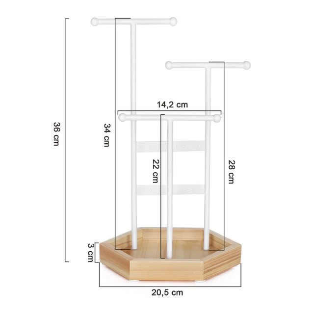 Μεταλλικό Σταντ Κοσμημάτων 20.5 x 18 x 36 cm Songmics JJS03NW