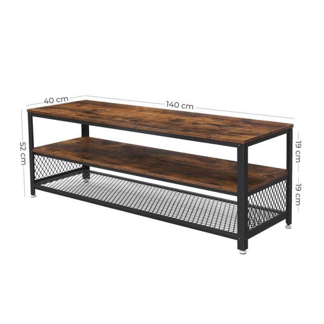 Μεταλλικό Έπιπλο Τηλεόρασης με 3 Ράφια 140 x 40 x 52 cm VASAGLE LTV...