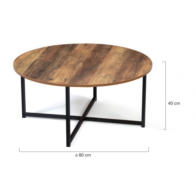 Μεταλλικό Στρογγυλό Τραπέζι Σαλονιού 80 x 40 cm Elize Idomya 30088518