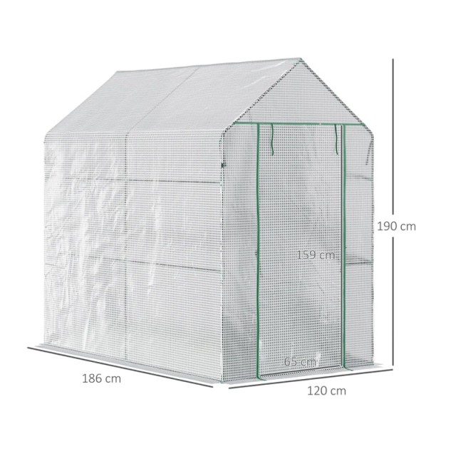 Μεταλλικό Θερμοκήπιο με 4 Ράφια 120 x 186 x 190 cm Outsunny 845-306V01