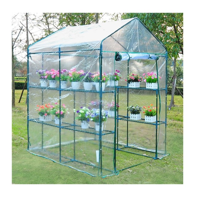 Μεταλλικό Θερμοκήπιο με 4 Ράφια 143 x 143 x 195 cm Outsunny 01-0472